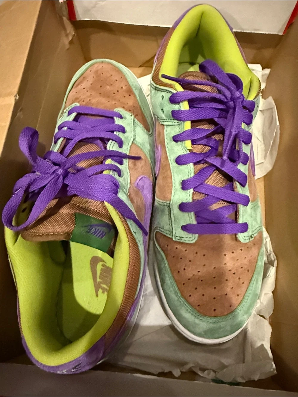 Nike Women’s Green, Purple & Brown Suede Sneakers